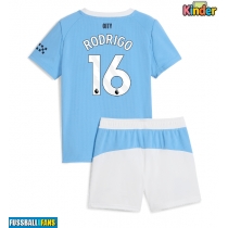 Manchester City Rodri Hernandez #16 Heimtrikotsatz Kinder 2025-26 Kurzarm (+ Kurze Hosen)